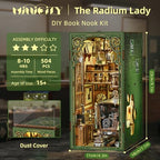 MiniCity Book Nook Kit, DIY Miniature Dollhouse Kit 3D Puzzles for Adults Tiny House Mini Home Craft Bookshelf Nook Puzzle Book Decor Gifts for Teenagers Book Lovers (The Radium Lady) - style: The Radium Lady