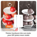 3 Tier Cake Stand, Luxury-Looking Wedding Cupcake Plate Holder, White Wreath Fruit Dessert Tower Tray for Birthday Party, Baby Shower, Graduation and Christmas Party (Plates NOT Included) - color: White