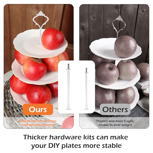 3 Tier Cake Stand, Luxury-Looking Wedding Cupcake Plate Holder, White Wreath Fruit Dessert Tower Tray for Birthday Party, Baby Shower, Graduation and Christmas Party (Plates NOT Included) - color: White
