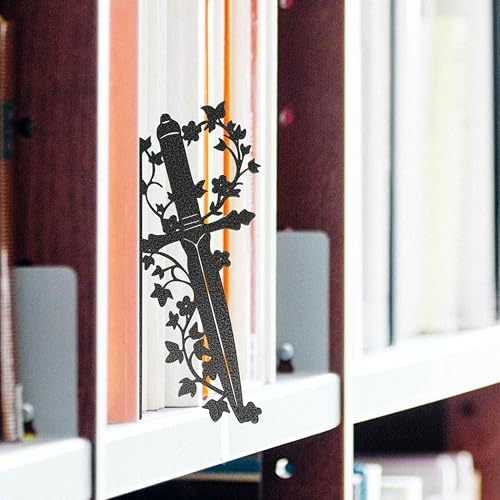 Dagger Bookshelf Decor – Fantasy Decor for Bookshelf and Desk, Ideal for Men's Desk Accessories, Gifts for Books Lovers-Black Iron Vein - color: Black Iron Vein