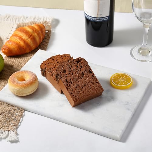 Koville African Natural Marble Cutting Board for Kitchen Pastry Bread, 12" x 8" Genuine Marble Cheese Board Stone Tray for Counter, Bathroom Perfume Tray Jewelry Candle Plate (Namib Fantasy) - color: Namib Fantasy