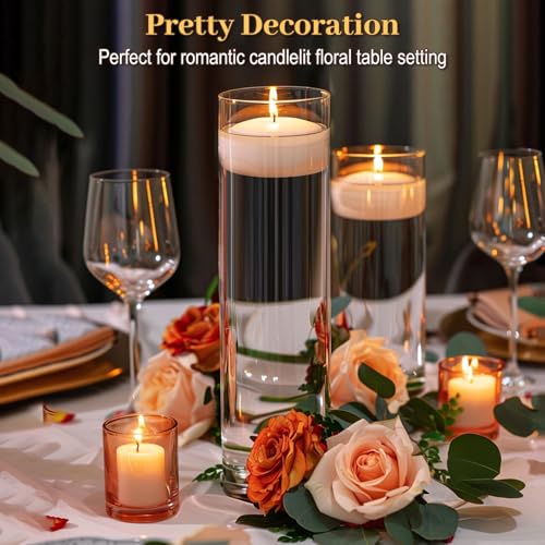 TBWIND 12Pcs Glass Cylinder Vases 12 Inch Tall Clear Flower Vases for Centerpieces Wedding Decoration, Hurricane Floating Candle Holder for Party Table Home Decor - size: 12 Pack 12 Inch