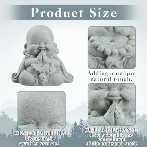Landical Buddha Sandstone Statues, Zen Monk Praying Statue Sculptures Ornament for Wealth Good Luck Feng Shui Decor Home Office Car Decoration(Prayer Buddha) - style: Prayer Buddha