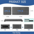3PCS Water Absorbing Stone Tray, Fast Drying Stone Sink Tray, Stones Soap Trays, Water Absorbent Diatomite Trays, Diatomite Coasters for Kitchen Sink Bathroom Counter, Hand Soap Dish & Holders - color: 1pcs 21×10cm + 2pcs 10×10cm Dark Gray Wave