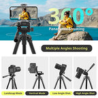 Sensyne 64" Camera Tripod Stand, Versatile Phone & iPad Tripod with Wireless Remote and 2-in-1 Phone Holder for Selfie/Video Recording/Photo/Live Stream/Vlog - size: 64-inch