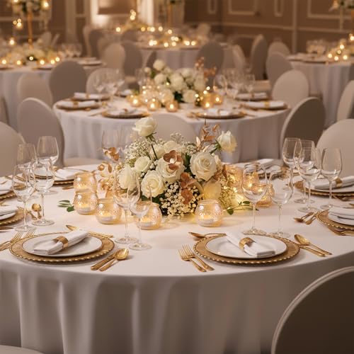 32 Pcs Gold Votive Candle Holders, Round Tea Light Candle Holders with Polka Dot Embossed, Gold Table Centerpieces for Weddings, Home Decor, Baby Shower, Special Occasions - color: Gold