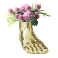 Unique Gold Vase with Planter Decorations Perfect for Weird Decor for Living Room Shelf Entryway (Golden, Large)
