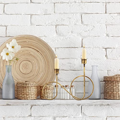 Twisted Brass Style Candle Holder, Candlestick Holder for Table Decoration, Holiday, Wedding, Housewarming - size: Size A