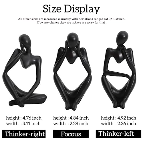 Thinker Statues and Sculptures,Sandstone Resin Thinker Statue Ornaments, Abstract Style Sculptures, Housewarming Gifts, Home Decorations, Living Room Desk Decor (Black) - color: Black