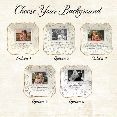 Personalized Mom Photo Jewelry Tray, Remember I Love You Mom Jewelry Dish; Personalized Grandma Portrait Photo Trinket Tray, Mother of the Bride Gifts, for Grandma Mama 6 - color: Jewelry Dish 5