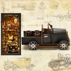 ETKVR Book Nook Kit, Book Nook Kits for Adults DIY Booknook Model Build, DIY 3D Wooden Puzzle Bookend Booknook Bookshelf Insert Miniature Dollhouse Kit for Home Decoration - style: Car Players
