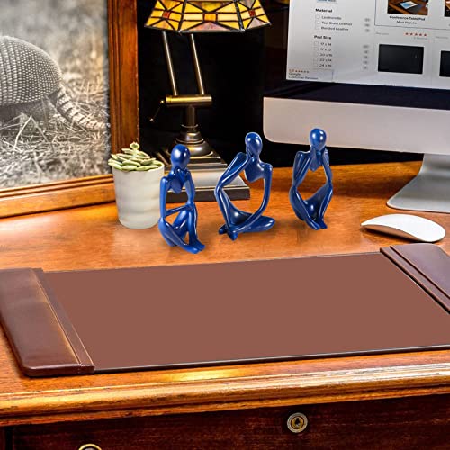 BMLCGJ Thinker Statue Gold Decor Abstract Art Sculpture, Golden Resin Collectible Figurines for Home Living Room Office Shelf Decoration,Great Gifts Ideas (Blue) - color: Blue