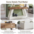 OKD 60" Farmhouse Entryway Table with Drawer, Console Table Behind Sofa, Narrow Long Entryway for Hallway, Living Room, Hallway, Behind Couch(Antique White) - color: Antique White