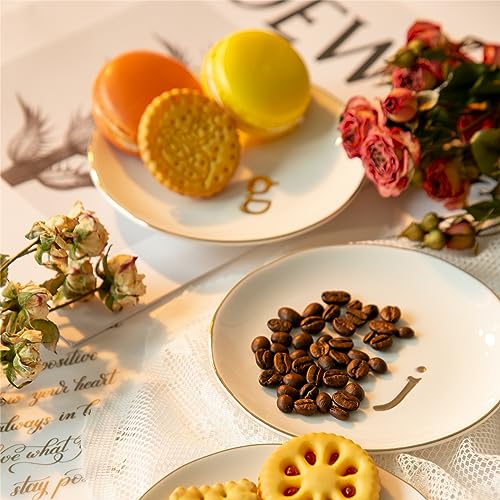 Ceramic Ring Holder for Jewelry, Jewelry Tray, Ring Dish, Aesthetic Room Decor, Engagement Gifts Bride Gifts Wedding Gifts for Women, White, 4.75"(T) - color: T