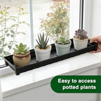 5 Pack Rectangular Plant Saucer 16 Inch Plastic Plant Flower Drip Trays Pots with Removable Drainage Hole Heavy Duty Water Drip Tray for Windowsill, Indoor Outdoor Planter Saucers for Garden Balcony - size: 5pcs-16 Inch