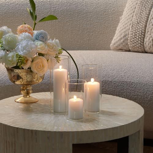 Yummi Set of 36 Slim Pillars and Cylinder Vases - White - color: White