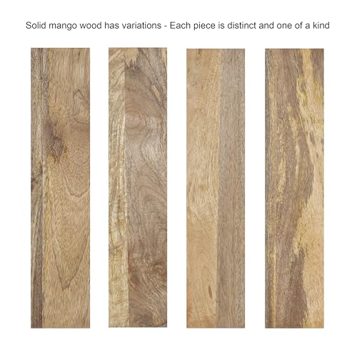 Kate and Laurel Reid Modern Wooden Ribbed Drink Table, 10 x 10 x 22, Natural Wood, Solid Wood Mini Table for Use as Pedestal Plant Stand Indoors or Small Nightstand Option
