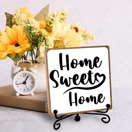 Toerifer Funny Home Decor, Home Sweet Home Sign, Cute Home Gifts for Women Men, Housewarming Gifts for Family, Wooden Plaque for Living Room, Home, Desk Cubicles - style: sweet home