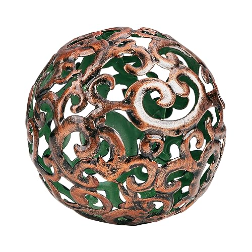Everydecor Metal Decorative Sphere for Home Decor - Decorative Balls for Shelves, Centerpiece Bowls, Bookshelf - Decoration Orbs Accents for Living Room, Bedroom - Fancy Bronze Shelf Spheres - color: F. Bronze, size: 4 Inch