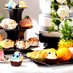 Zopeal 7 Pcs Dessert Table Display Set 3-Tier Cupcake Stand 1-Tier Cup Cake Display Tower Platters and Serving Trays Cardboard Cake Cookie Holders for Wedding Birthday Party Baby Shower(Black) - color: Black