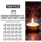 Operitacx 200 Pc Aluminum Tea Light Candle Cups with Wicks 1.57X1.57X0.59In Empty Metal Tealight Containers for DIY Candle Making and Craft Projects - size: 200Pcs