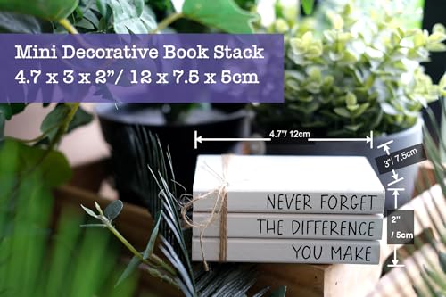 RUKEJUNE Farmhouse Wooden Office Desk Decor - Cute Decorative Books for Shelf Decoration - Inspirational Gifts for Women Men - Never Forget The Difference You Make Sign - color: Never Forget The Difference