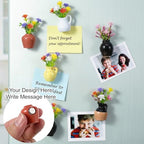 5 Pcs Cute Fridge Magnets, Mini Vase Magnets for Fridge Tiny Vase Fridge Magnets for Refrigerator Fridge Locker Decoration Kitchen Office Accessories (Without Flower)