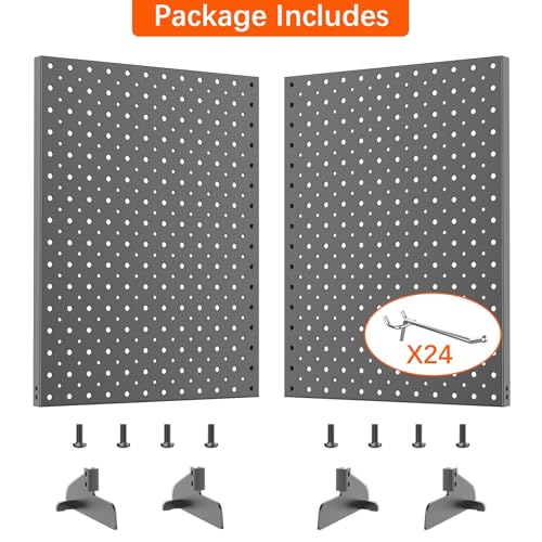 TORACK Pegboard Display Stand for Craft Shows & Fairs, 12 x 16 in Metal Tabletop Pegboard Display with Hooks for Christmas Fair Event(Black, Pack of 2) - style: 2-Pack Black
