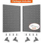 TORACK Pegboard Display Stand for Craft Shows & Fairs, 12 x 16 in Metal Tabletop Pegboard Display with Hooks for Christmas Fair Event(Black, Pack of 2) - style: 2-Pack Black