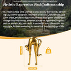 CHOVY Retro Handcrafted Stretching Cat Sculpture - 100% Solid Brass Elegant Desk & Tabletop Decor, Collectible Art Ornament for Home & Office | Unique Gift for Cat Lovers - style: Stretching cat
