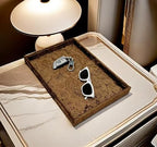 AgentMoon Jewelry Tray or Trinket Tray.Bedside Makeuop Remover Organizer for Earring Eyeglasses Phone Watch Bracelet Keys.Luxury Extra Velour Full Wrap. (Embossing Coffee) - color: Embossing Coffee