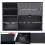 Zcaukya Men's Valet Tray, Jewelry Box Nightstand Organizer with 5 Compartments for Phone Keys Wallet Watch Glasses, Faux Leather Dresser Entryway Catchall Holder for Father's Day Gift (Black) - color: Black