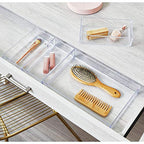 IDesign Decorative Countertop Vanity Tray Organizer for Bathroom, Bedroom, Closet, Entryway, The Clarity Collection – 4” x 8” x 2”, Clear, Small - size: Small
