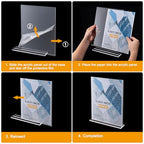 Hoewina Acrylic Sign Holder 8.5 x 11 Inch 3 Pack, Clear Display Sign Stand for Store Sign Holders, Vertical Double Acrylic Stands, Vendor Booth Display Items