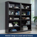 Sauder 5 Tier Book Shelf Wooden Bookcase Multipurpose Bookshelf for Home Office, Living Room, in Estate Black finish - color: Estate Black