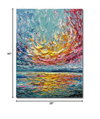 Limiyer Art 40x28 Inch hand-painted sea Sunrise landscape Modern Abstract Oil Painting Large Canvas art Hall Bedroom Office Wall Decoration - color: YI030