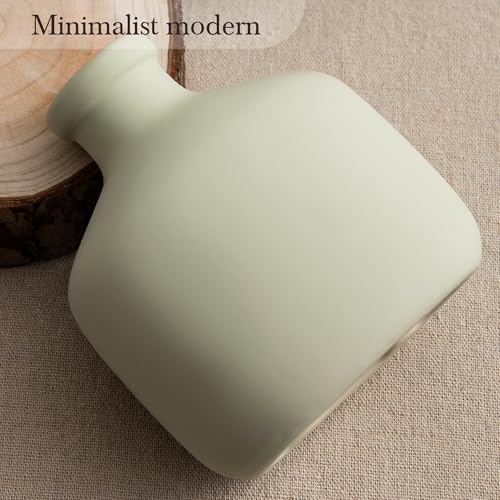 Ceramic Vase Set of 3 - Rustic Vases Set for Flower Centerpieces Pampas Grass - 3 Bud Vases for Home Decor - Modern Terracotta Vases for Home Farmhouse Table Office, Mini Pottery Vase by Lyeec - color: 202-4