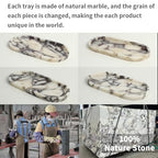 100% Natural Luxury Calaccata Viola Marble Small Hand Towel Tray Holder Organizer, Makeup Bathroom Holder - color: Viola-oval-10"x5"x0.7"