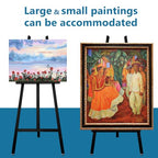 A - Frame Wooden Display Easel - Adjustable Lyre Beechwood Studio Easel Stand Holding Canvas Up to 90", Inclinable Artist Floor Painting Easel for Artwork Painting, Black - color: Black