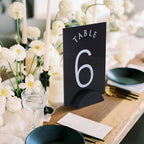 UNIQOOO 10 Pack 3.3" Arch Black Wood Stand with 1/8" Slot, for Wedding Acrylic Table Number Sign, Wedding Display Stand, Card Holder, Great for Bar Menu, Retail Sign, Party and Events - color: Acrh Black Wood