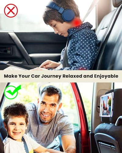 WONNIE Car Headrest Mount Holder for Tablets, Tablet Holder for Car Back Seat, Tablet Stand for Kids Fits for 7-12.9'' Devices, 4 Pack - size: 4 Pack- fits 7-12.9" tablet