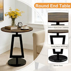Round 17x19 inch End Table Heavy Duty Modern Side Table Stable Sofa Side Table with Marble Base Accent Coffee Table Nightstand for Living Room Bedroom-Amber - color: Amber-b