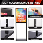 Sign Holder Stand, heavy Duty Pedestal poster for display,18×24 inch slide-in double sided banner poster floor sign holder for indoor Display (18×24) - size: 18×24