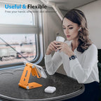 OMOTON Foldable Cell Phone Stand, C4 Portable Aluminum Phone Holder, Adjustable Phone Dock Cradle Compatible with iPhone 17/16/15 Pro Max Air, Samsung Galaxy, Small Tablets, Smart Phones, Orange - color: Orange