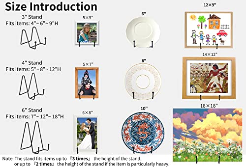 IBosins 5 Pack 4 Inch Plate Holder Display Stands, Metal Black Frame Stand for Picture, Book, Photo Easel, Creation, Collectibles - color: Black, size: 4 Inch