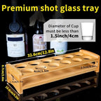 INFTYLE Shot Glass Tray Holder with 12 Holes Large Shot Glasses Set Serving Stand Organizer for Tequila Whiskey Brandy Vodka Rum Party Club Bar Home Spirit Tasting (Only Tray, Cups Not Included) - style: 2x6 long