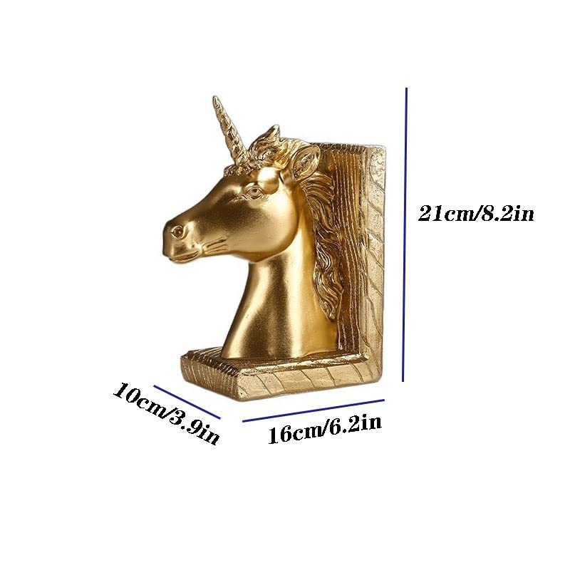 Decorative Bookends Decorative Bookends Creative Horse Head Shape Ornaments Handmade Light Luxury Bookends Office, Study Books Rely on Handicrafts Book Stopper/Holder (Color : White) - color: White
