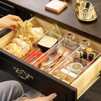 JessLab Acrylic Organizer, 2PK Cube Sections Makeup Organizer for Drawer, Makeup Organizer for Vanity, Countertop, Bathroom, Kitchen and Cabinet Storage(1+1 Compartment) - style: 1+1 Compartment