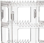 Sooyee 360 Rotating Earring Holder and Jewelry Organizer, 4 Tiers Jewelry Rack Display Classic Stand, 156 Holes and 160 Grooves for Necklaces Earrings Piercings, Clear - color: Clear