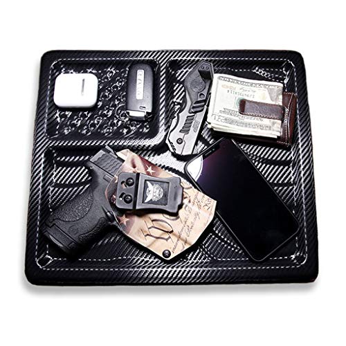 We The People Holsters - American Flag EDC Kydex Dump Tray - Valet Tray for Men - EDC Organizer and Catch-All for Everyday Carry - Keys - Change - Phone (Carbon Fiber) - color: Carbon Fiber